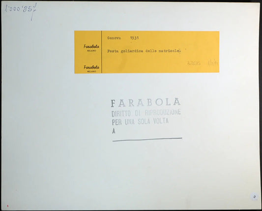 Genova Festa delle matricole 1931 Ft 53 - Stampa 30x24 cm - Farabola Stampa ai sali d'argento
