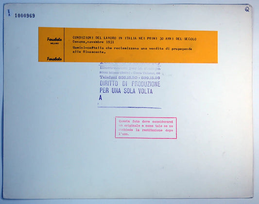 Genova Uomini-cartello 1931 Ft 34890 - Stampa 30x24 cm - Farabola Stampa ai sali d'argento