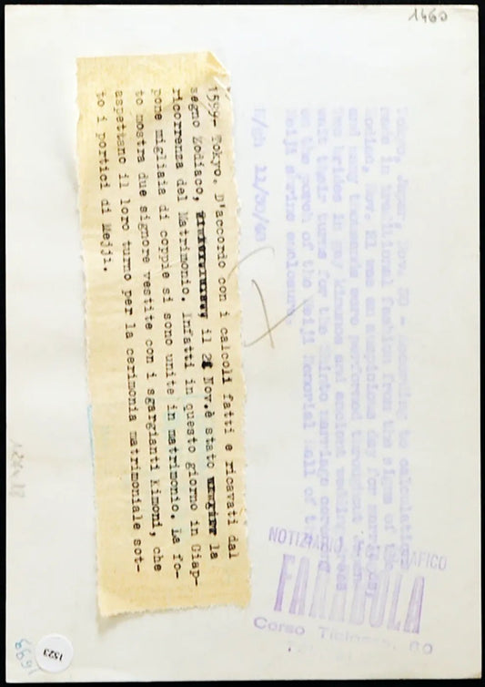 Giappone Matrimonio a Mejji 1948 Ft 1523 - Stampa 18x13 cm - Farabola Stampa ai sali d'argento
