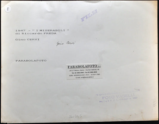Gino Cervi Film I Miserabili 1948 Ft 1775 - Stampa 21x27 cm - Farabola Stampa ai sali d'argento