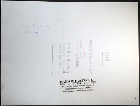John Wayne Film Il Pistolero Ft 684 - Stampa 27x37 cm - Farabola Stampa ai sali d'argento