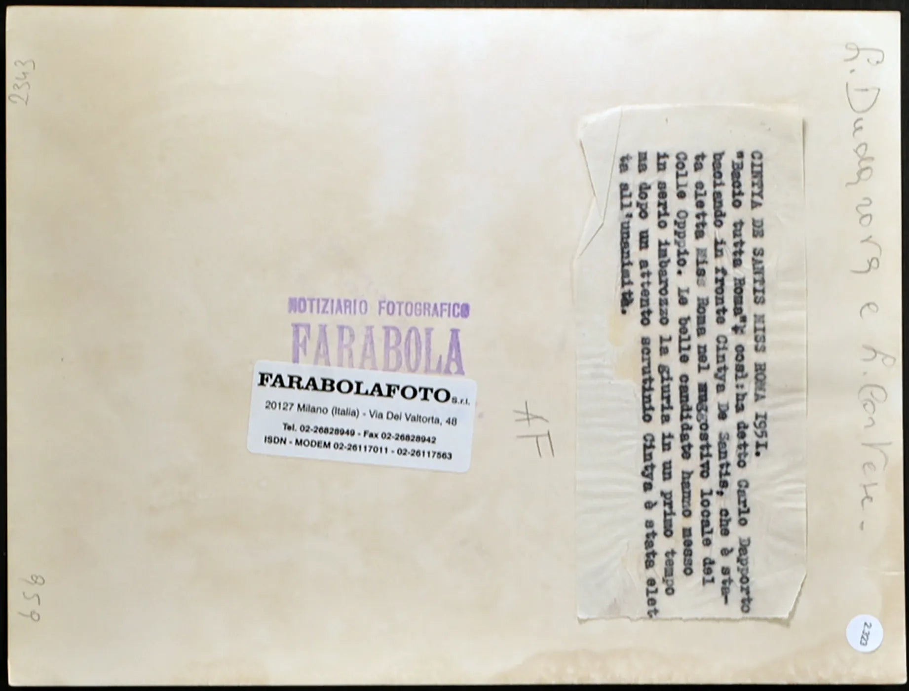 Ludmilla Dudarova Leonardo Cortese 1951 Ft 2323 - Stampa 24x18 cm - Farabola Stampa ai sali d'argento