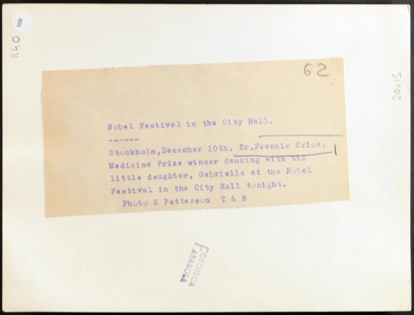 Francis Crick Nobel 1962 Ft 1151 - Stampa 20x15 cm - Farabola Stampa ai sali d'argento