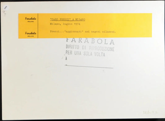 Milano Caro Prezzi 1974 Ft 1099 - Stampa 21x27 cm - Farabola Stampa ai sali d'argento