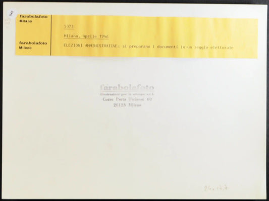 Elezioni Amministrative Milano 1946 Ft 1145 - Stampa 24x18 cm - Farabola Stampa ai sali d'argento