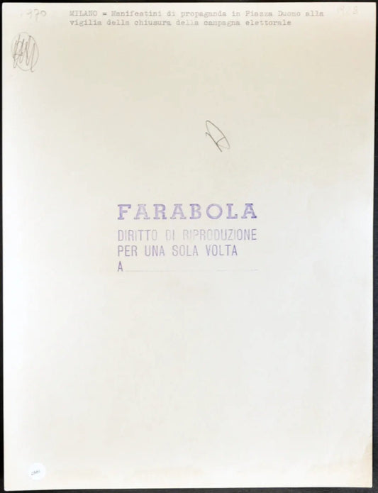 Milano Manifesti elettorali 1970 Ft 1997 - Stampa 21x27 cm - Farabola