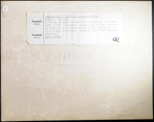Milano Music Hall Olimpia 1960 Ft 1087 - Stampa 21x27 cm - Farabola Stampa ai sali d'argento