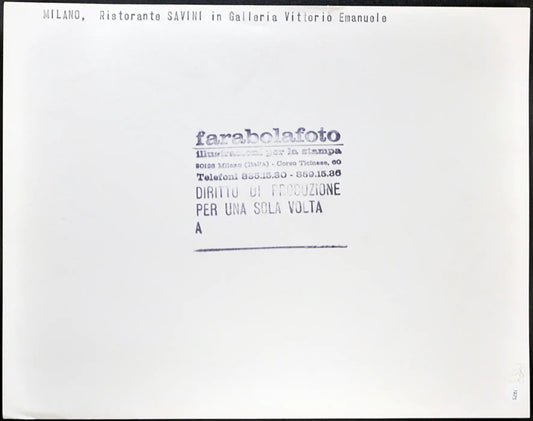Ristorante Savini in Galleria a Milano Ft 1975 - Stampa 21x27 cm - Farabola Stampa ai sali d'argento