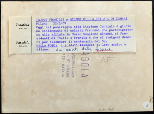 Soldati della Legione francese Milano 1959 Ft 1573 - Stampa 20x15 cm - Farabola Stampa ai sali d'argento