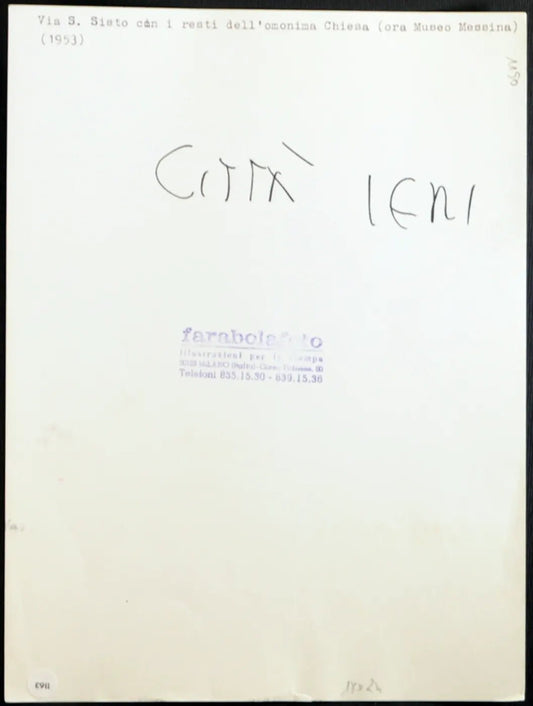 Via S. Sisto Milano 1953 Ft 1163 - Stampa 24x18 cm - Farabola Stampa ai sali d'argento