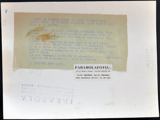 Miss Francia 1967 Jeanne Beck Ft 1793 - Stampa 24x18 cm - Farabola Stampa ai sali d'argento