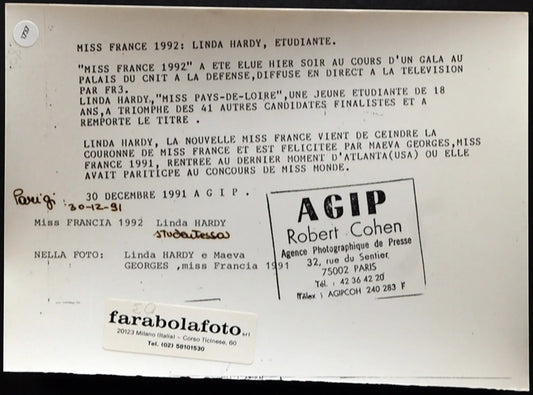 Miss Francia 1992 Linda Hardy Ft 1737 - Stampa 21x15 cm - Farabola Stampa ai sali d'argento