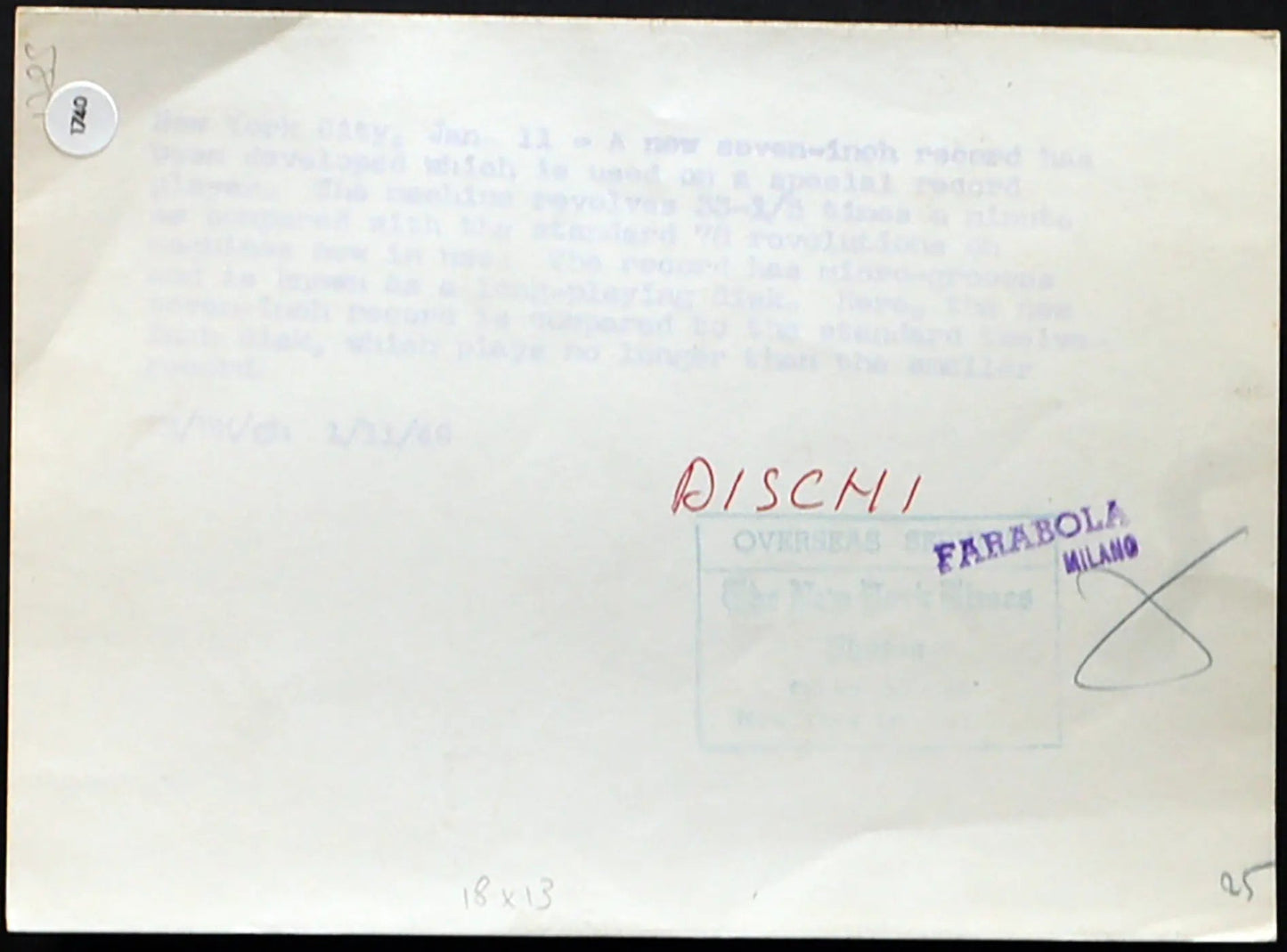 Nuovo tipo di giradischi 1949 Ft 1740 - Stampa 21x15 cm - Farabola Stampa ai sali d'argento