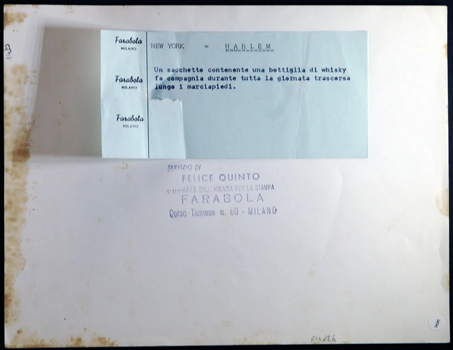 New York Harlem anni 60 Ft 1496 - Stampa 21x27 cm - Farabola Stampa ai sali d'argento