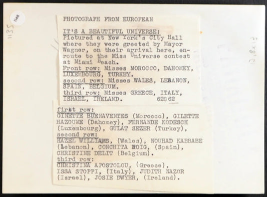 New York Miss Universo 1962 Ft 1148 - Stampa 18x13 cm - Farabola Stampa ai sali d'argento