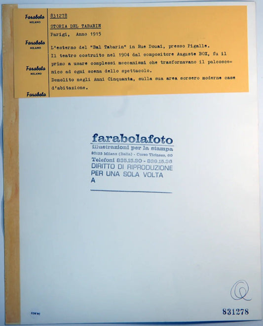 Parigi Il Bal Tabarin 1915 Ft 34803 - Stampa 30x24 cm - Farabola Stampa ai sali d'argento