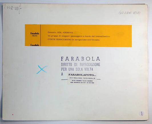Passeggere su transatlantico 1928 Ft 34860 - Stampa 30x24 cm - Farabola Stampa ai sali d'argento