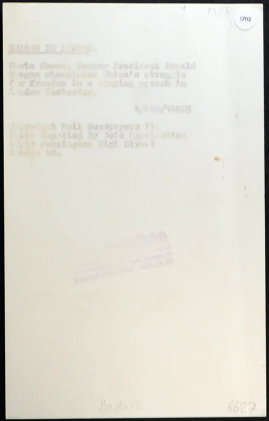 Ronald Reagan 1989 Ft 1702 - Stampa 18x13 cm - Farabola Stampa ai sali d'argento