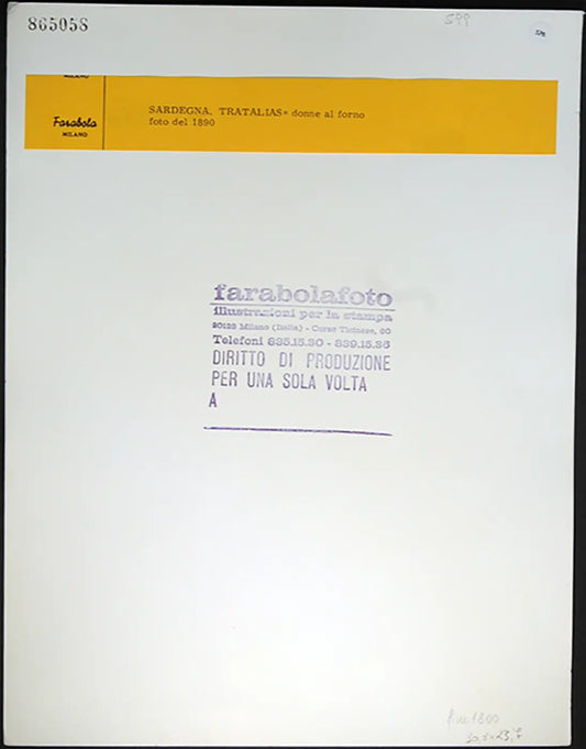 Sardegna Donne al forno 1890 Ft 576 - Stampa 30x24 cm - Farabola Stampa ai sali d'argento