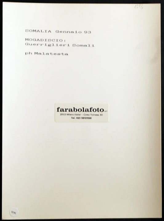 Somalia Guerriglieri somali 1993 Ft 1450 - Stampa 24x18 cm - Farabola Stampa ai sali d'argento