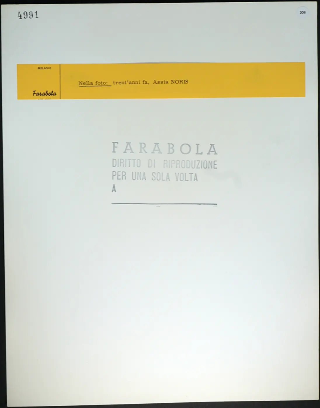 Assia Noris anni 40 Ft 208 - Stampa 30x24 cm - Farabola Stampa ai sali d'argento