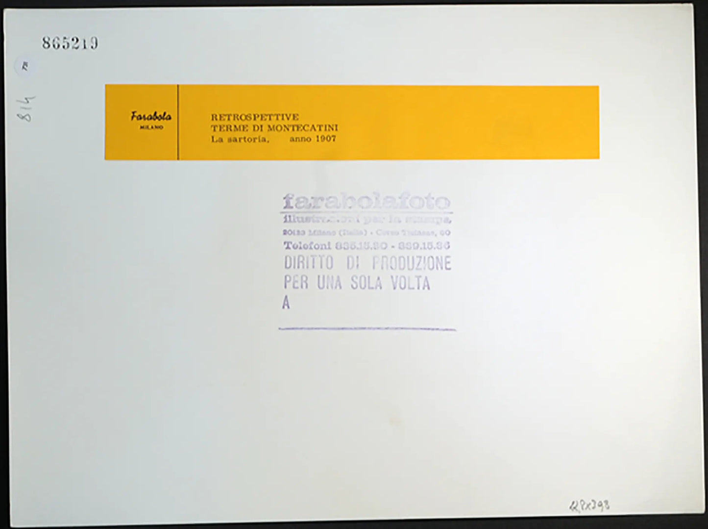 Terme di Montecatini, Sartoria 1907 Ft 731 - Stampa 30x24 cm - Farabola Stampa ai sali d'argento