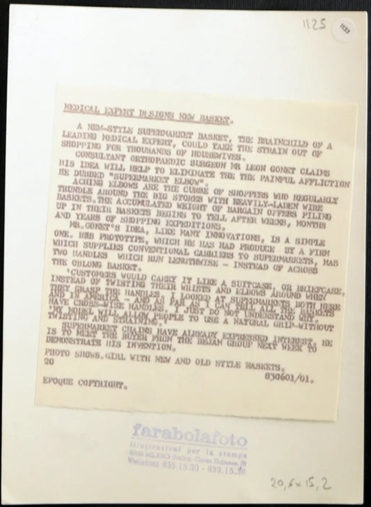 Nuovo cestello per la spesa UK 1983 Ft 1133 - Stampa 20x15 cm - Farabola Stampa ai sali d'argento