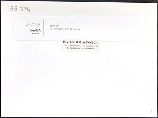 Viareggio Spiaggia anni 30 Ft 1840 - Stampa 24x18 cm - Farabola Stampa ai sali d'argento