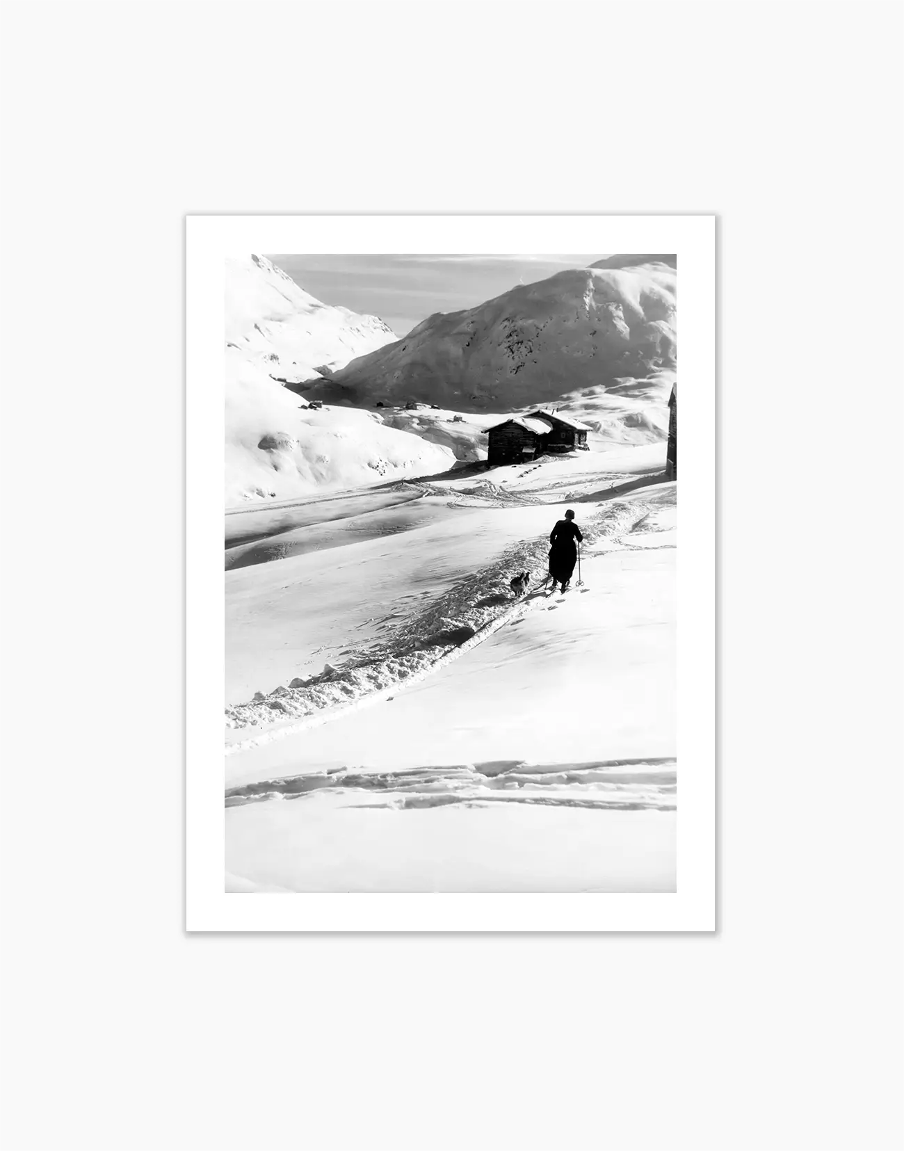 Passeggiata con il cane a Courmayeur, anni 60