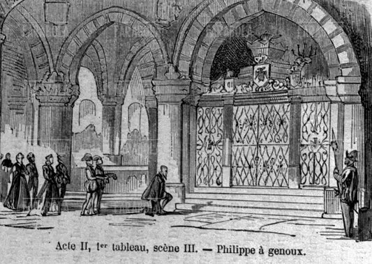 Scena dell'opera Don Carlos di Giuseppe Verdi, XIX secolo