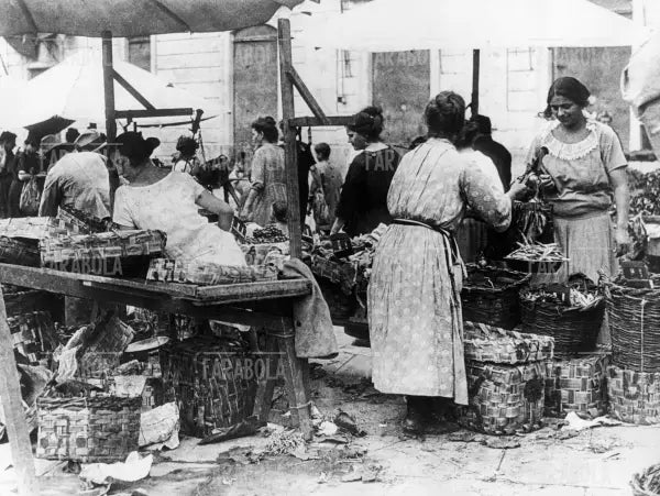 Mercatino ortofrutticolo, Roma, 1890