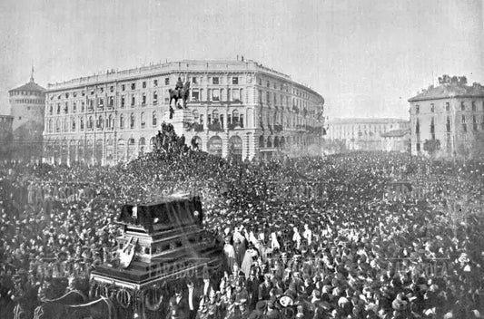 Corteo funebre per Giuseppe Verdi e Giuseppina Strepponi, Traslazione alla Casa di Riposo per Musicisti, Milano, 1901