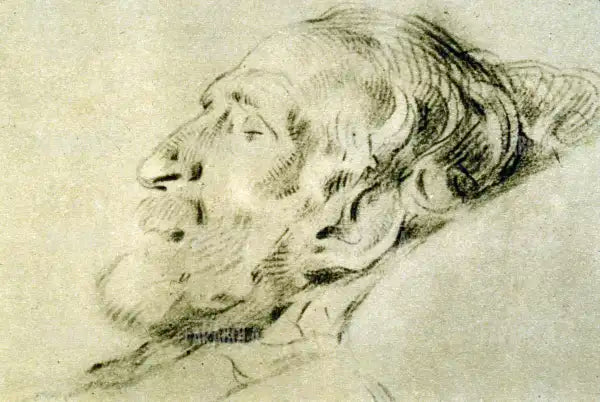 Giuseppe Verdi sul letto di morte, Disegno di Lodovico Pogliaghi, 1901