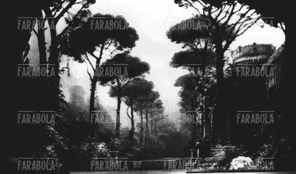 Scenografia di Edoardo Marchioro per Il trovatore di Giuseppe Verdi, Teatro alla Scala, Milano, 1925