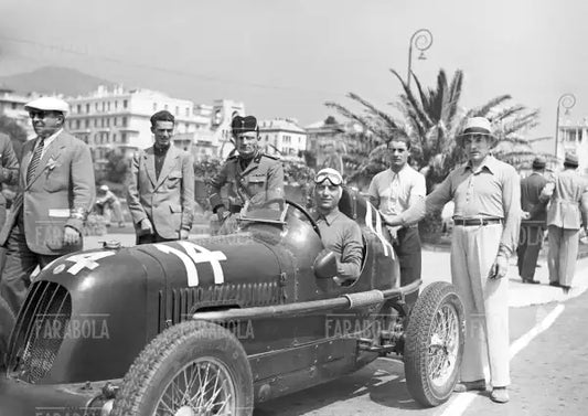 Un concorrente su Maserati, circuito automobilistico Sassi-Superga, 1930