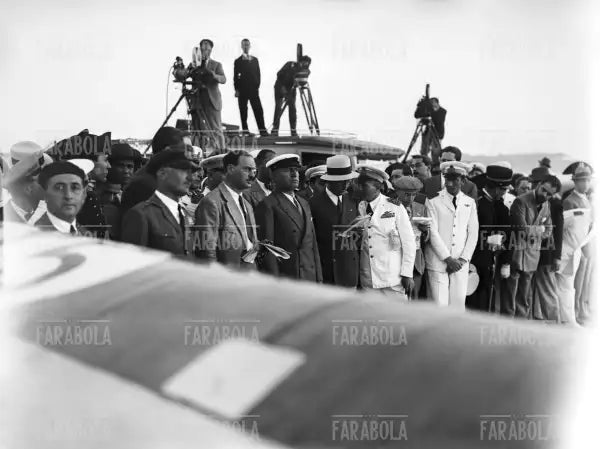 Benito Mussolini al Giro Aereo d'Italia, Aeroporto del Littorio, Roma, 1931