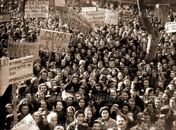 Manifestazione per il carovita, Roma, 1947