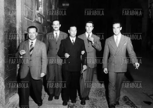 Pino Donizetti, Dario Ortolani e Dino Buzzati, Premio Bagutta, Milano, 1947