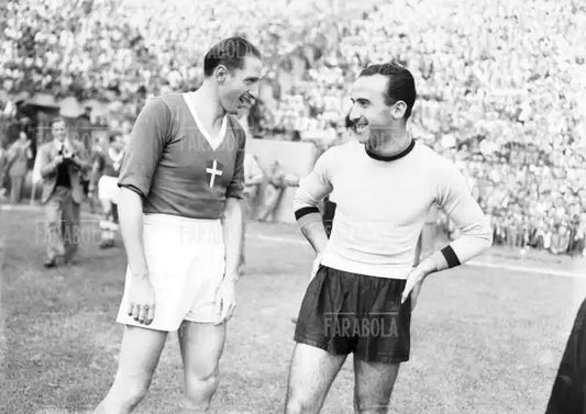 Silvio Piola e Amedeo Amadei, Partita Inter-Novara, Milano, 1948