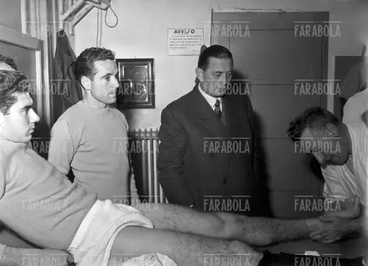 Carlo Parola e Ferruccio Novo, amichevole Italia vs Fanfulla, Milano, 1949