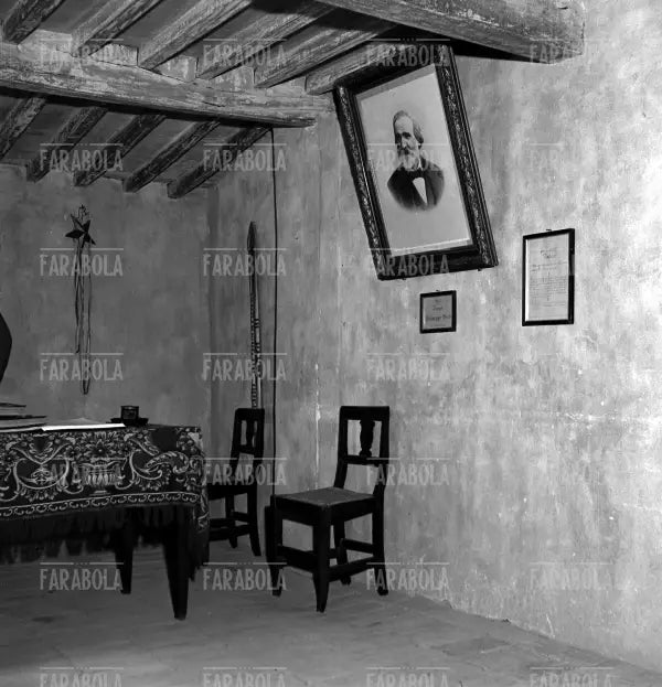 Ritratto di Giuseppe Verdi nella camera dove è nato, Roncole di Busseto, 1950
