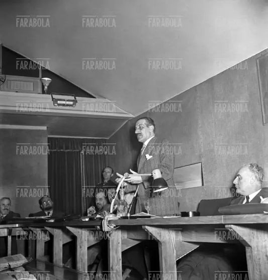 Ugo Zanchetta, dibattito sulla Rinascente, Milano, 1950