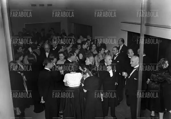 Umberto Brustio, ricevimento per la sfilata della Rinascente, Albergo Duomo, Milano, 1950