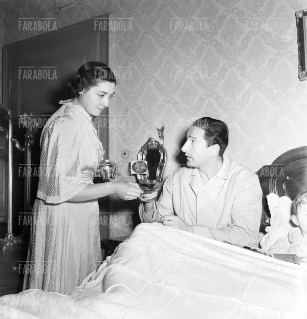 Silvio Piola e la moglie Alda Ghiano, Novara, 1951