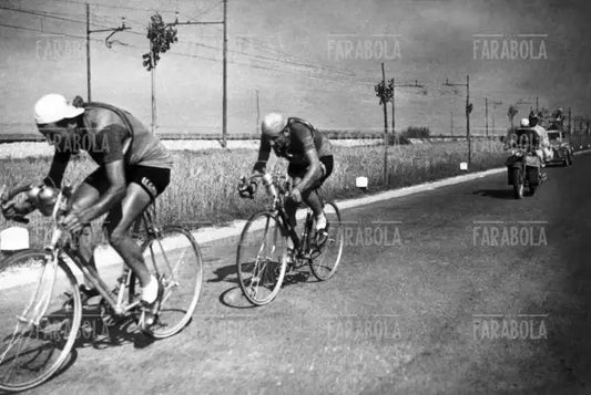 Giuseppe Minardi e Renzo Zanazzi in fuga, Giro d'Italia, 1951