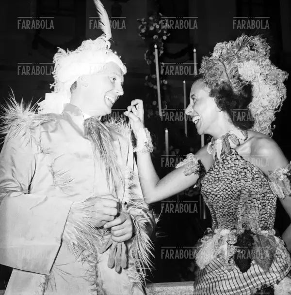 Sforzino Sforza e la Contessa De Mand'hiug al Bal Oriental a Palazzo Labia, Venezia, 1951
