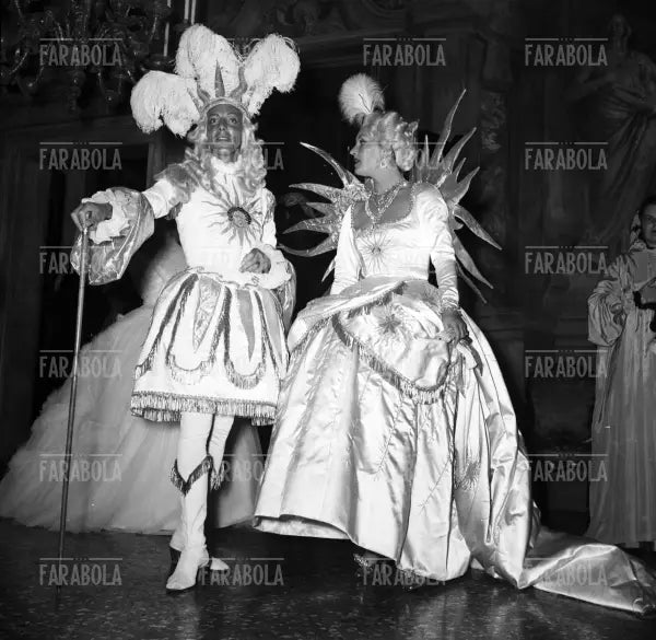 Jacques e Geneviève Fath al Bal Oriental a Palazzo Labia, Venezia, 1951