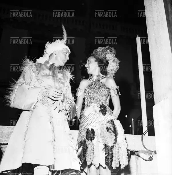Sforzino Sforza e la Contessa De Mand'hiug al Bal Oriental a Palazzo Labia, Venezia, 1951