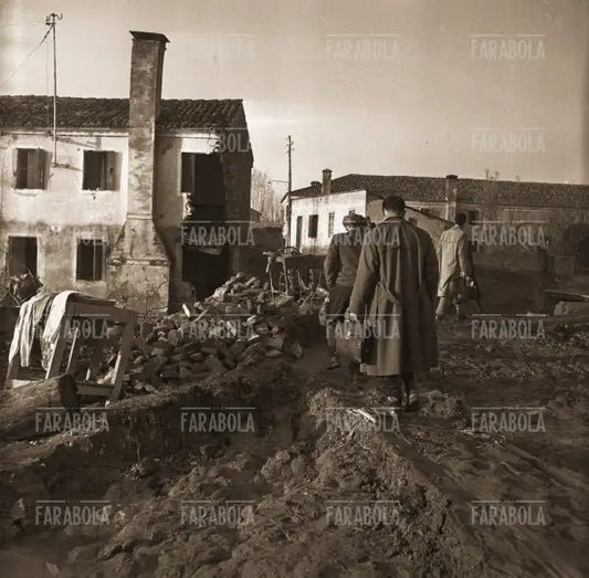 Resti di una casa, Alluvione del Polesine, Rovigo, 1951