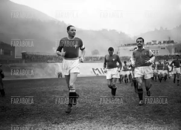 Silvio Piola e Guido Quadri, Partita Como-Novara, Como, 1951